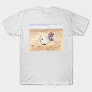 Female Surfer at the Beach T-Shirt